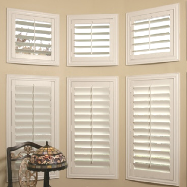 Sunburst shutters on a Minneapolis bay window