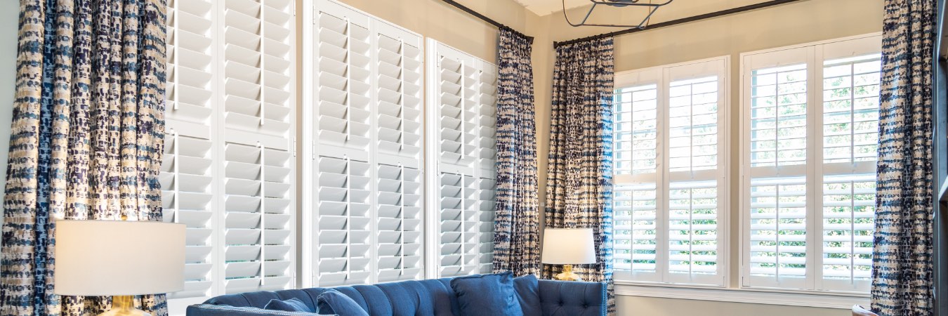 Interior shutters in Maple Grove living room