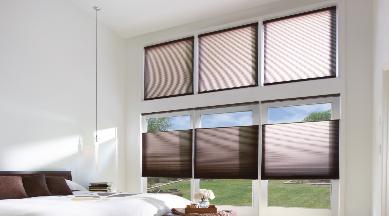 Cellular shades in bedroom