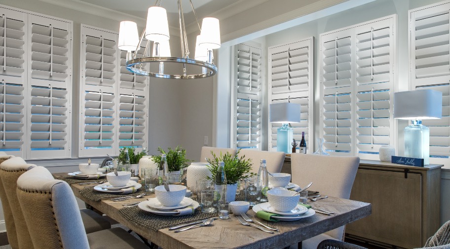 Sunburst Shutters in a dining room